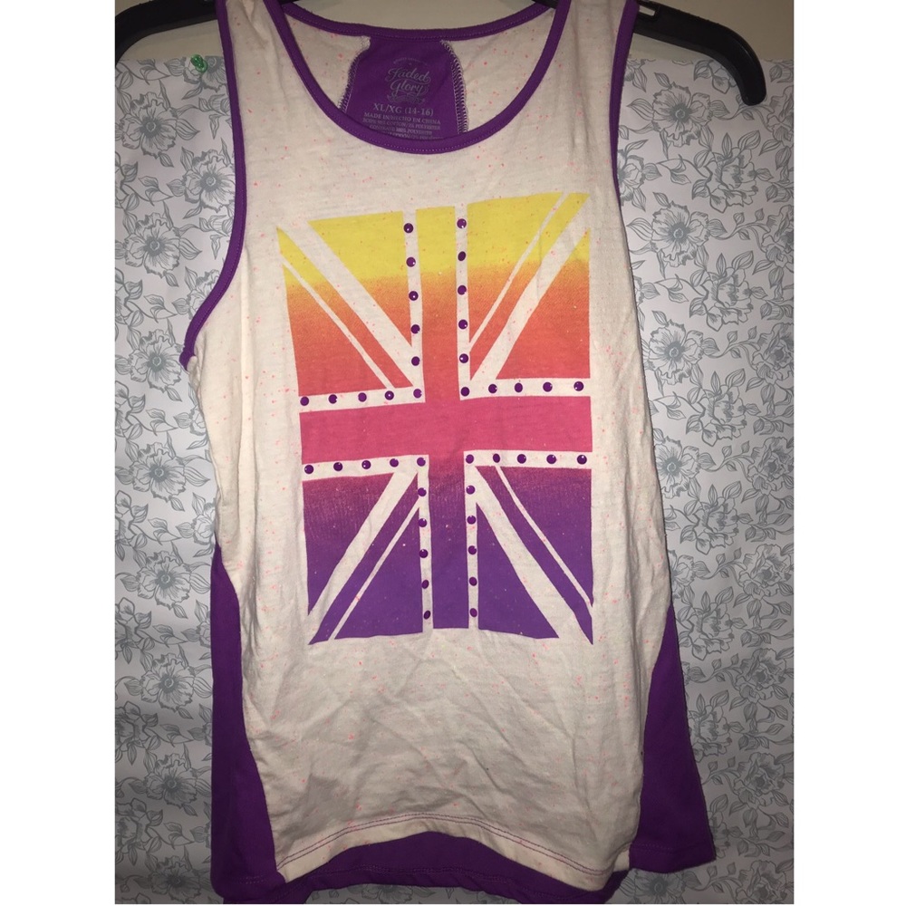 London Flag Resemblance Polka Dot Purple Shirt !